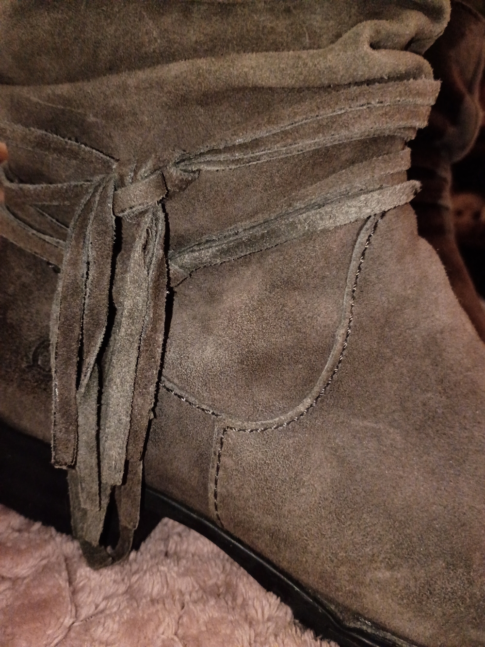 Born Suede Ankle Boots in Taupe Gray - Picture 3 of 8